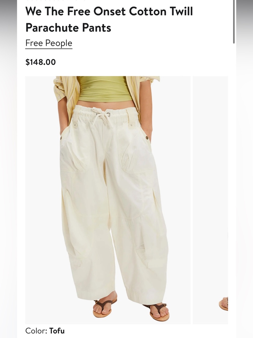We The Free Tofu Wide-Leg Utility Pants — Cream